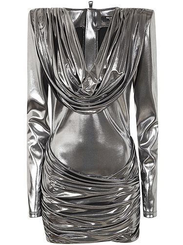 Cowl Neck Metallic Short Dress - Balmain - Modalova