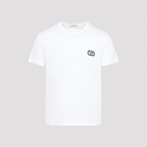 Valentino V Logo Cotton T-shirt - Valentino - Modalova