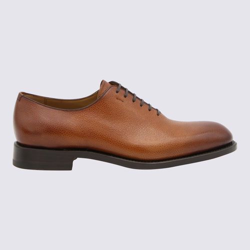 Brown Leather Angiolo Loafers - Ferragamo - Modalova