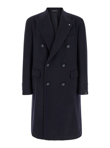 Londra Double-breasted Coat With Logo Detail On Revers In Wool Blend Man - Tagliatore - Modalova