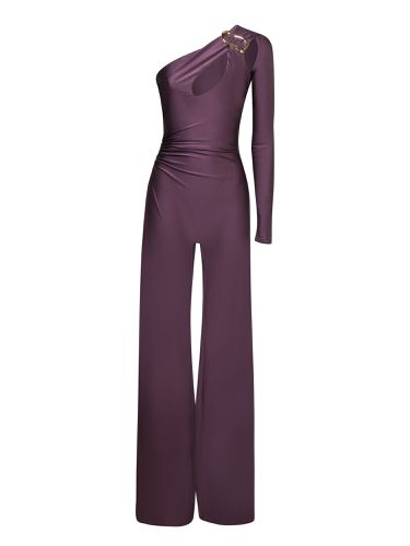 Purple Lycra Jumpsuit With Buckle - Amen - Modalova