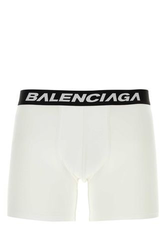 White Stretch Cotton Racer Boxer - Balenciaga - Modalova