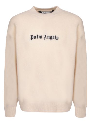 Palm Angels Logo White Pullover - Palm Angels - Modalova
