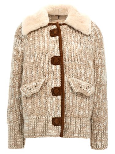 Suede Insert Knit Jacket - Ermanno Scervino - Modalova