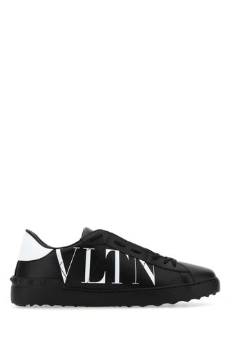 Black Leather Open Sneakers - Valentino Garavani - Modalova