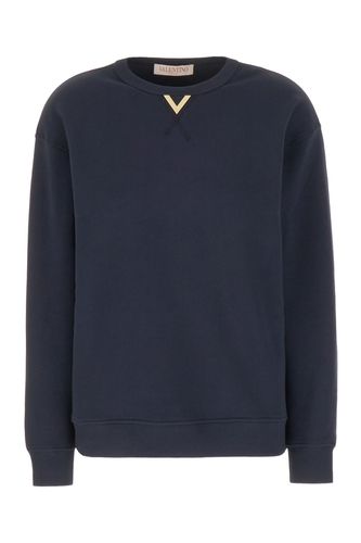 Midnight Blue Cotton Oversize Sweatshirt - Valentino Garavani - Modalova