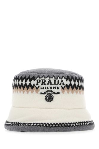 Prada Embroidered Wool Blend Hat - Prada - Modalova