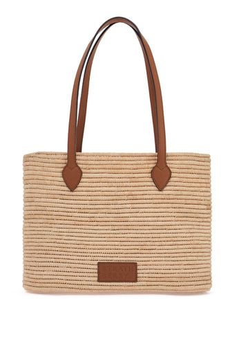 Medium Basket Bag In Natural Raffia With Leather Details And Metal Closure - Strathberry - Modalova