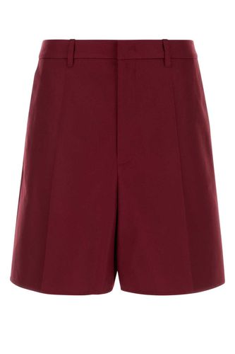 Burgundy Cotton Bermuda Shorts - Valentino Garavani - Modalova