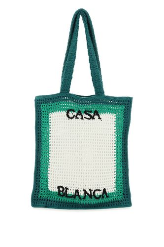 Logo Cotton Crochet Tote Bag - Casablanca - Modalova