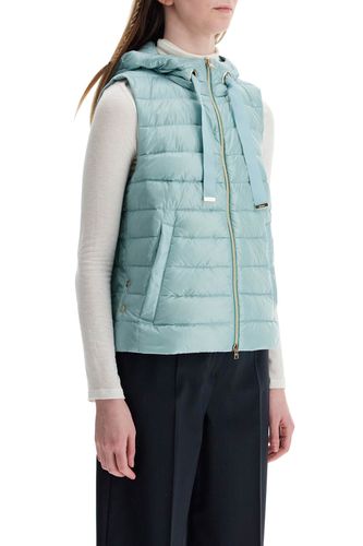 Light Blue Quilted Nylon Gilet With Hood - Herno - Modalova