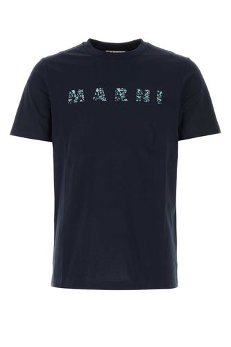 Marni Midnight Blue Cotton T-shirt - Marni - Modalova