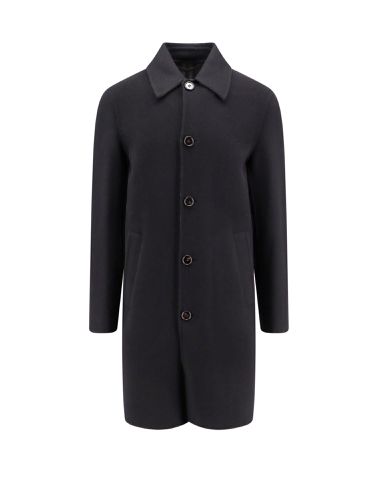 Coat With Classic Collar And Check Motiv On The Inside In Wool Man - Burberry - Modalova