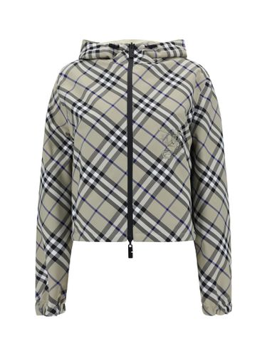 Reversible Cropped Checked Hooded Jacket - Burberry - Modalova