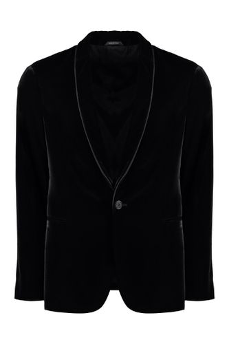 Single-breasted Velvet Jacket - Giorgio Armani - Modalova