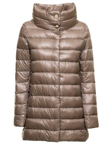 Womans Amelia Taupe Colored Nylon Down Jacket - Herno - Modalova