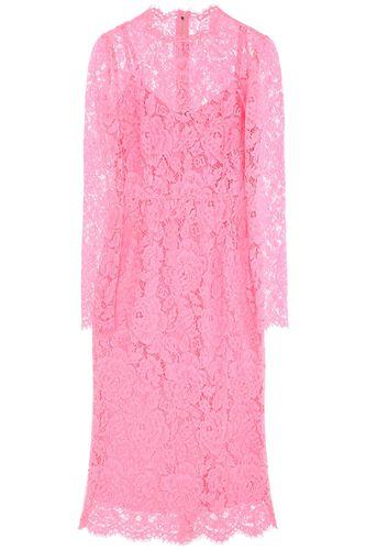 Midi Dress In Floral Cordonnet Lace - Dolce & Gabbana - Modalova