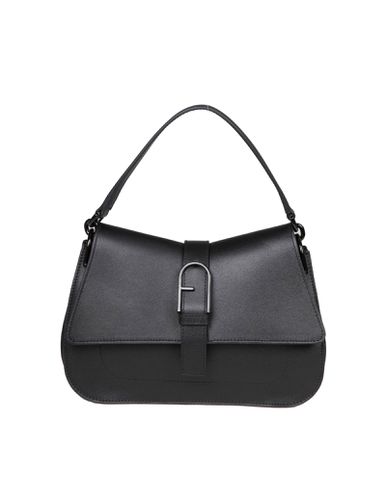 Furla Flow Handbag In Black Leather - Furla - Modalova