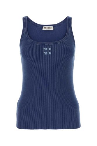 Miu Miu Blue Cotton Tank Top - Miu Miu - Modalova