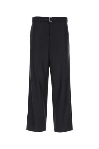 Midnight Blue Wool Wide-leg Pant - Prada - Modalova