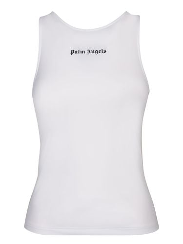 Palm Angels Logo White Tank Top - Palm Angels - Modalova