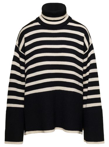 And White Sweater With Striped Motif In Wool Woman - Totême - Modalova