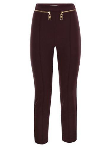 Straight Crepe Trousers With Zip - Elisabetta Franchi - Modalova