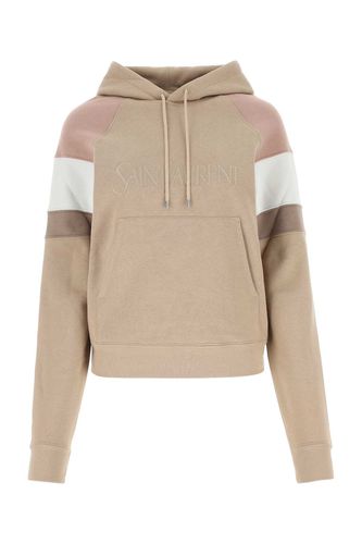 Beige Cotton Sweatshirt - Saint Laurent - Modalova