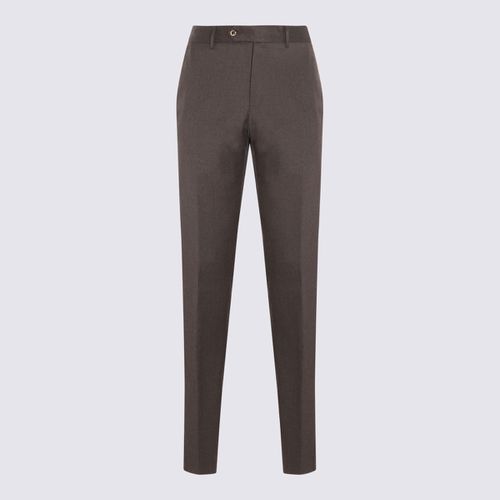 Brown Virgin Wool Blend Stretch Jogger Pants - PT Torino - Modalova