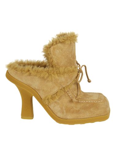 Burberry Fur Detail Lace-up Mules - Burberry - Modalova