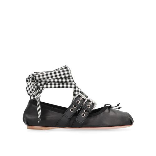 Miu Miu Leather Ballerina Flats - Miu Miu - Modalova