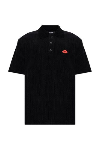 Lip Motif Collared Polo Shirt - Balmain - Modalova