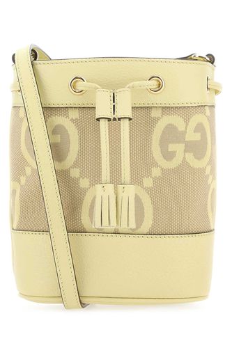 Jumbo Gg Fabric And Leather Mini Ophidia Bucket Bag - Gucci - Modalova