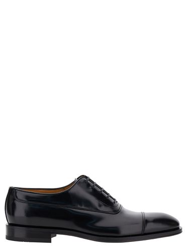 Oxford Lace-up With Toe Cap Detail In Brushed Leather Man - Ferragamo - Modalova