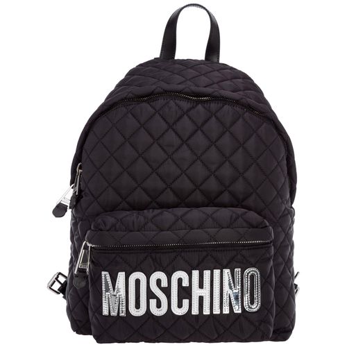 Logo Plaque Quilted Backpack - Moschino - Modalova