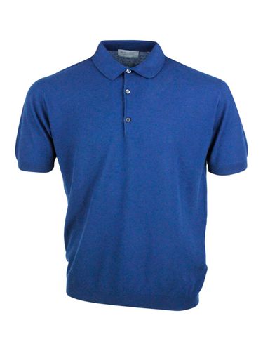 Short-sleeved Polo Shirt In Extrafine Piqué Cotton Thread With Three Buttons - John Smedley - Modalova