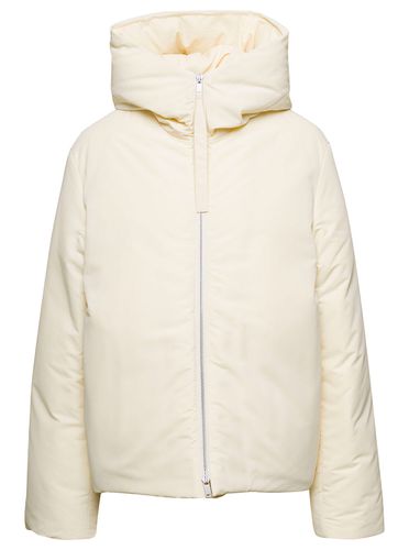 Cream Hooded Down Jacket With Zip In Nylon Woman - Jil Sander - Modalova