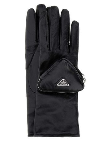 Prada Black Leather Gloves - Prada - Modalova