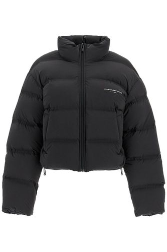 Short Down Jacket With Reflective Logo - Alexander Wang - Modalova