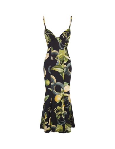 Dress With Straps And Lemon Print - Roberto Cavalli - Modalova