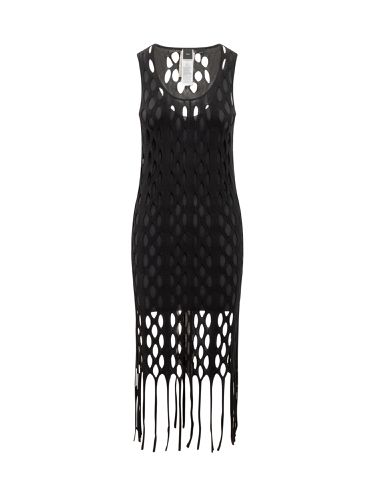 Dress With Mesh Effect And Fringes - Pinko - Modalova