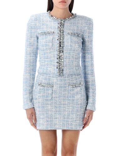 Check Cropped Jacket Boucle - self-portrait - Modalova