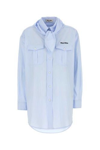 Miu Miu Embroidered Poplin Shirt - Miu Miu - Modalova