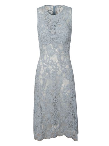 Rear Zip Perforated Floral Sleeveless Dress - Ermanno Scervino - Modalova