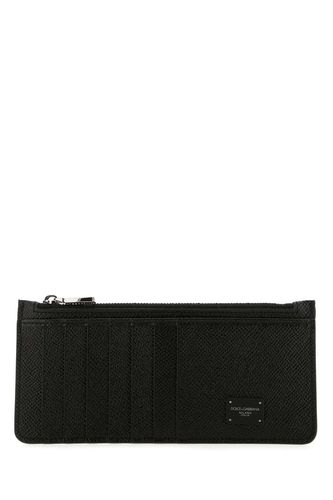 Black Leather Card Holder - Dolce & Gabbana - Modalova