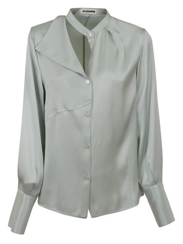 Fitted Blouse With Stand Collar, Draped Front - Jil Sander - Modalova