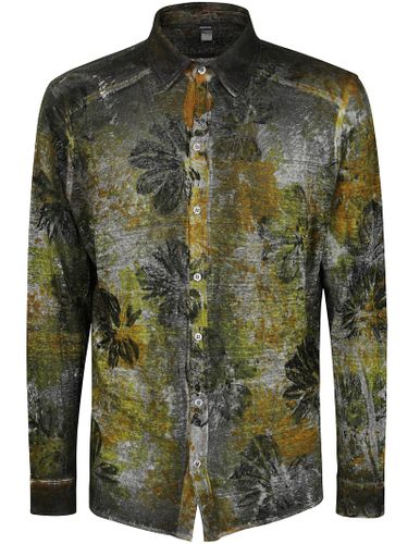 Hand Painted Poseidonia Linen Jersey Shirt - Avant Toi - Modalova