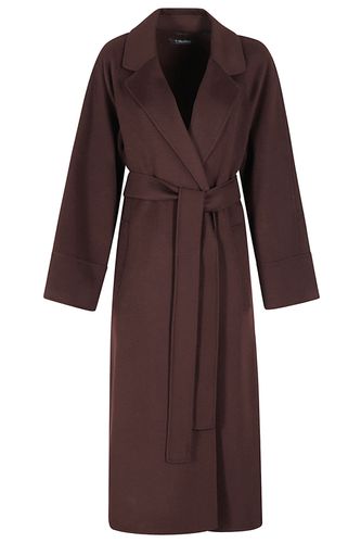 Agata Bordeaux Coat With Matching Belt In Wool Woman - 'S Max Mara - Modalova