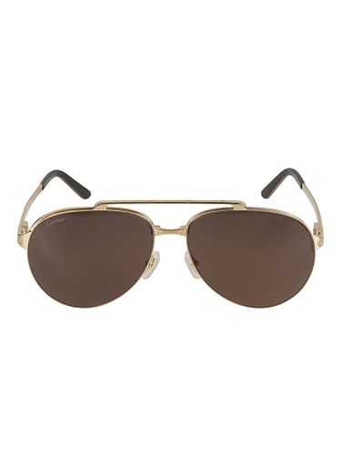 Round Aviator Sunglasses - Cartier Eyewear - Modalova