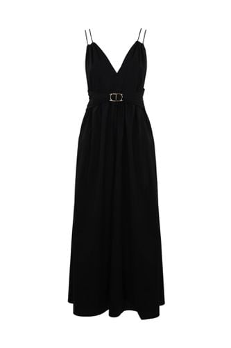 Poplin Dress With Oval T Logo - TwinSet - Modalova